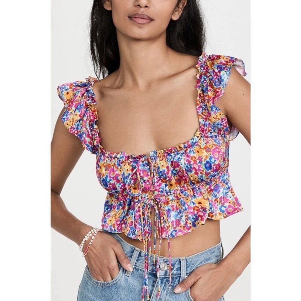 For Love & Lemons Sasha Crop Top large NWT